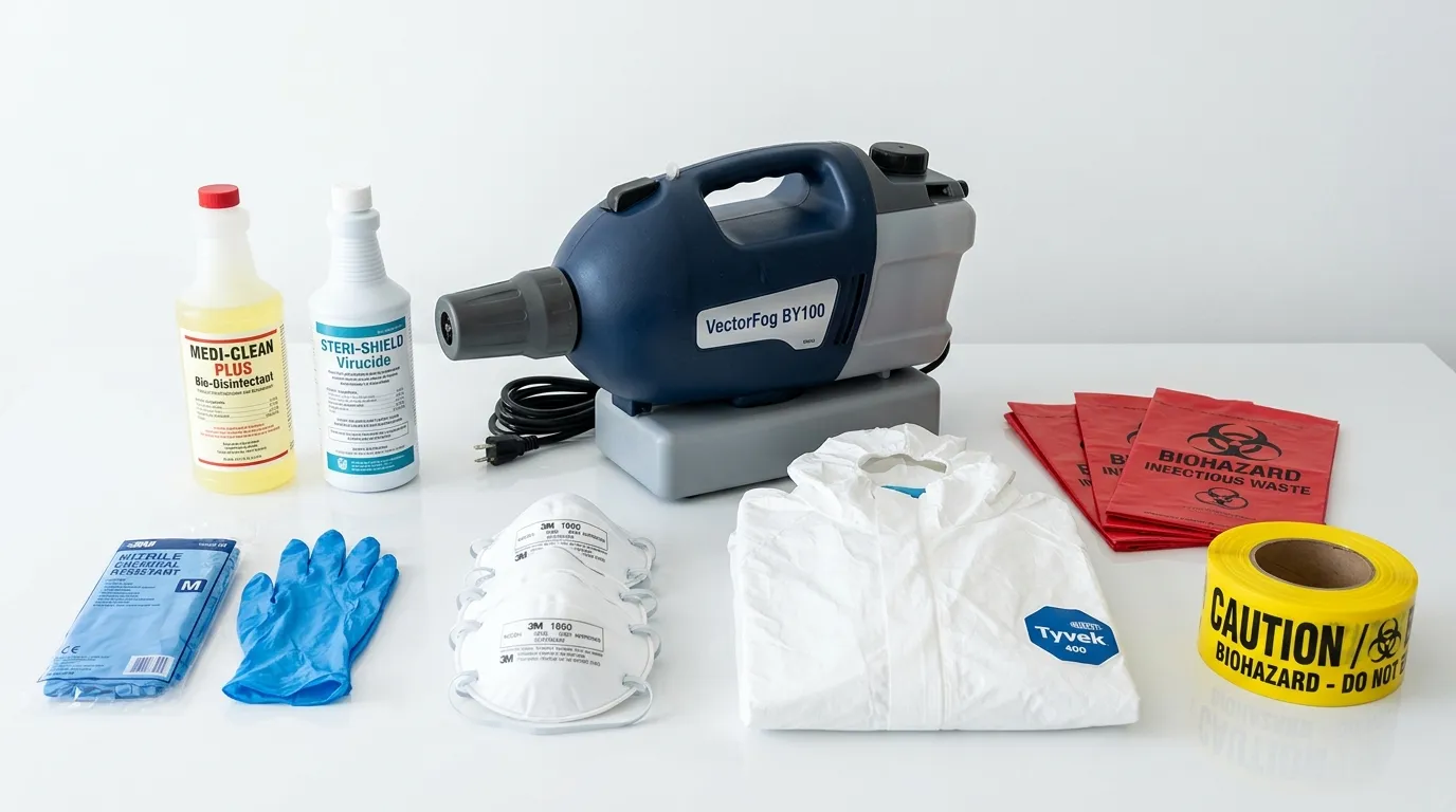 Professional biohazard remediation crew working in Beeville