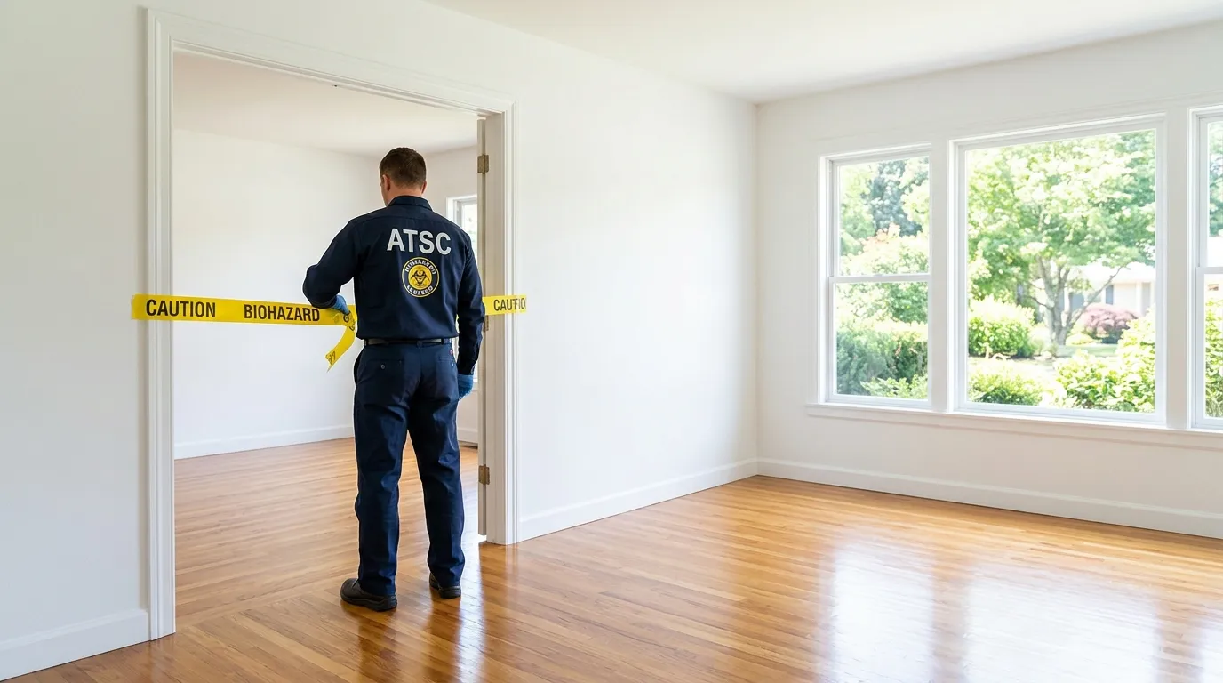 Certified biohazard cleanup crew performing Decomposition Cleanup in Beeville
